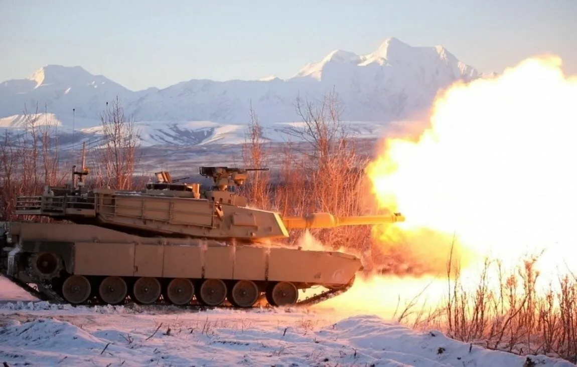 M1 Abrams main battle tank firing during a live-fire exercise