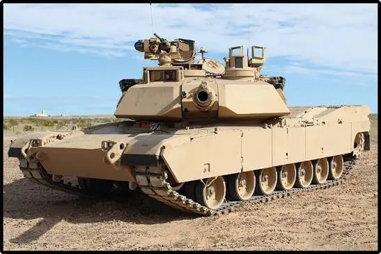 M1 Abrams main battle tank parked on a desert range