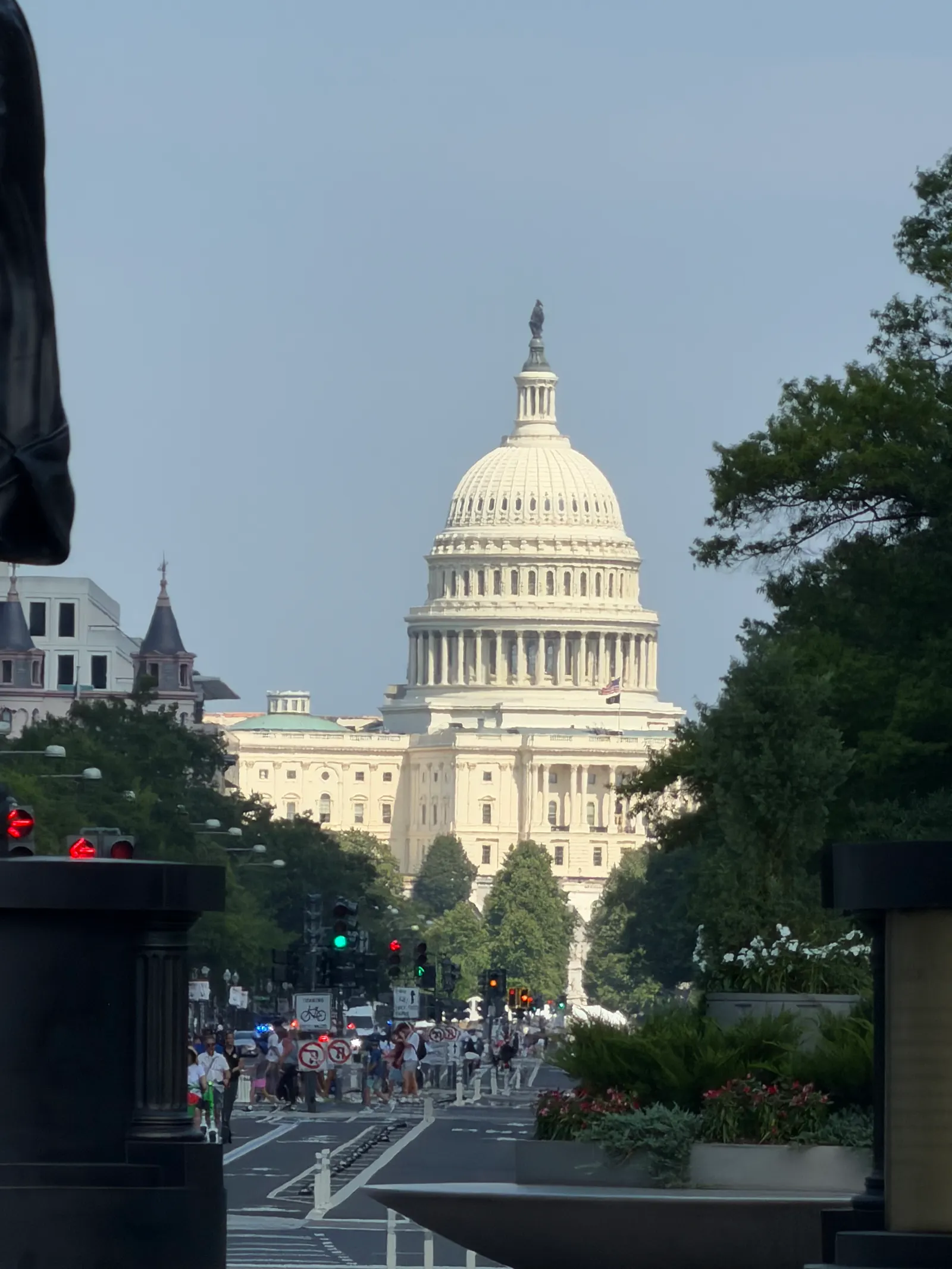 United States Capitol dome seen down Pennsylvania Avenue on July 4, 2026