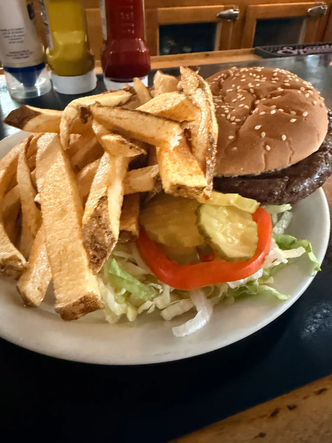 Hamburger and hand-cut fries at Ray's Tavern in Green River, Utah